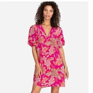 Johnny Was Vesna Floral Silk Tunic Dress, Boho Style, Size M